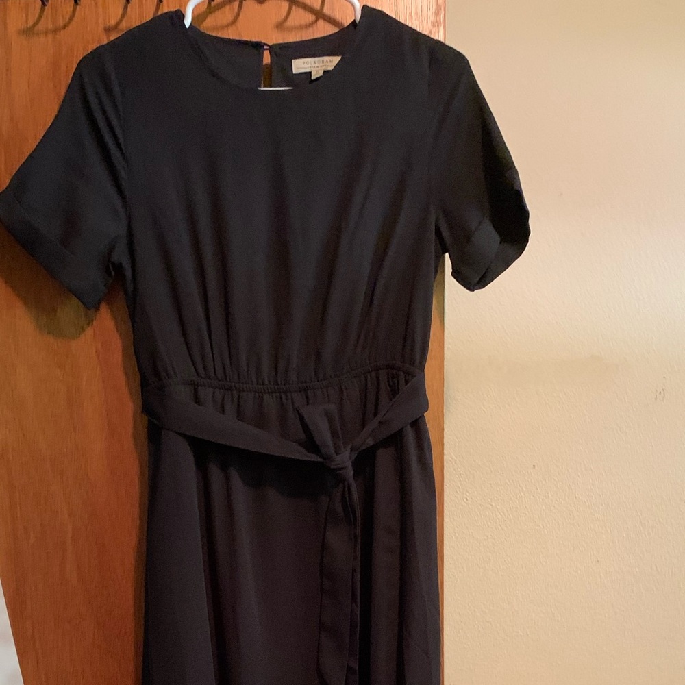 Women’s black maxi wrap dress
